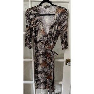 Snake Print Wrap Dress Women's 8  Knee Length